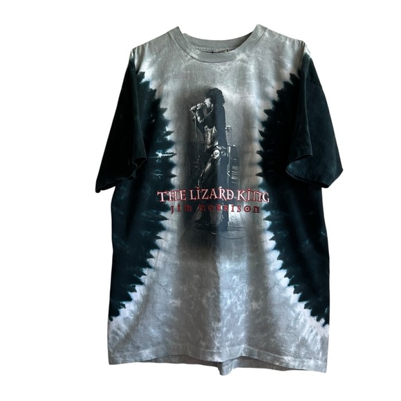 Liquid Blue Vintage Jim Morrison “The Lizard King” XL Black/Gray Tie Dye Tee - Picture 1 of 11